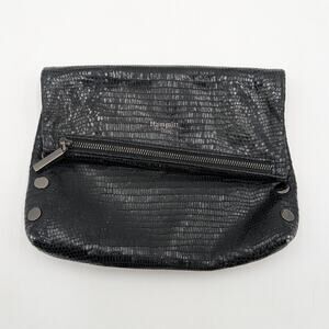 Hammitt Los Angeles Black Snake Skin Leather Clutch Purse